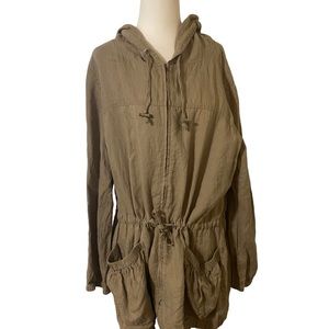 Eileen Fisher Irish linen zip up lightweight jacket